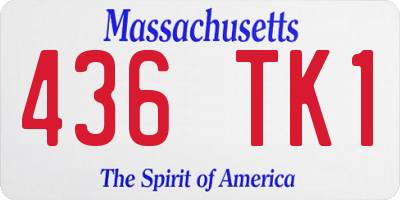 MA license plate 436TK1