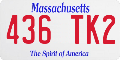 MA license plate 436TK2