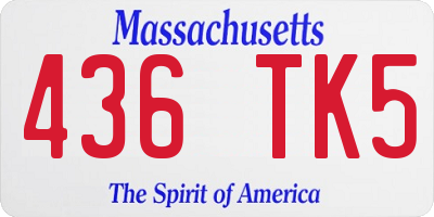 MA license plate 436TK5