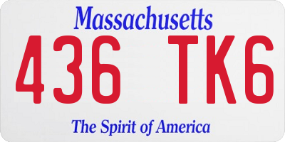 MA license plate 436TK6