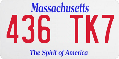 MA license plate 436TK7