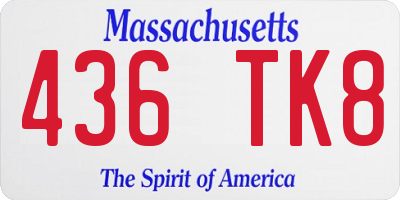 MA license plate 436TK8