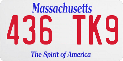 MA license plate 436TK9