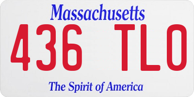 MA license plate 436TL0