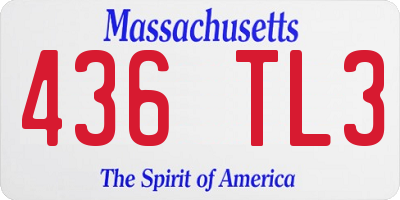 MA license plate 436TL3