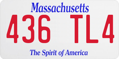 MA license plate 436TL4