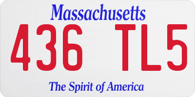 MA license plate 436TL5