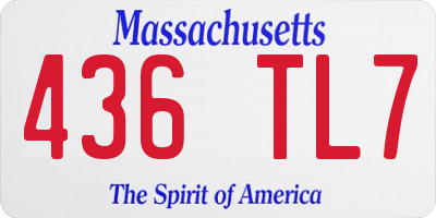MA license plate 436TL7