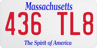 MA license plate 436TL8
