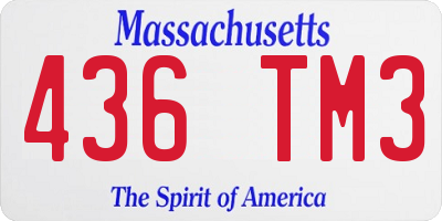 MA license plate 436TM3