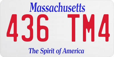 MA license plate 436TM4