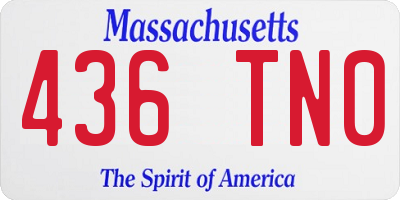 MA license plate 436TN0