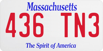 MA license plate 436TN3