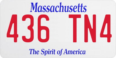 MA license plate 436TN4