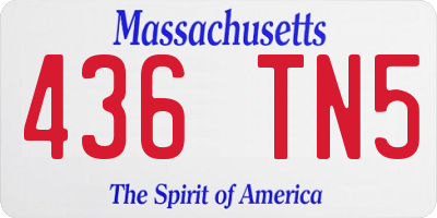 MA license plate 436TN5