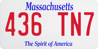 MA license plate 436TN7