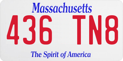 MA license plate 436TN8