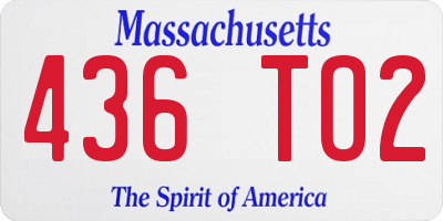 MA license plate 436TO2