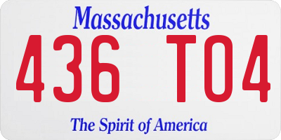 MA license plate 436TO4