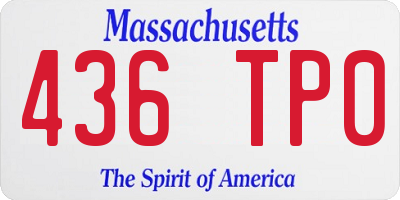 MA license plate 436TP0