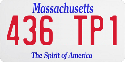 MA license plate 436TP1