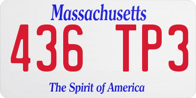 MA license plate 436TP3