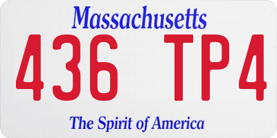 MA license plate 436TP4