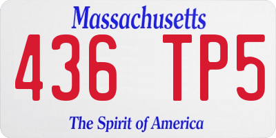 MA license plate 436TP5