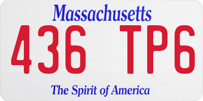 MA license plate 436TP6