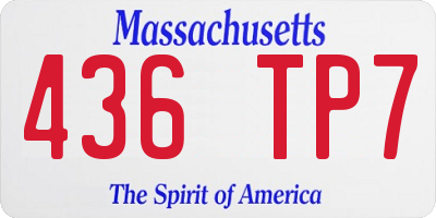 MA license plate 436TP7