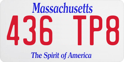 MA license plate 436TP8