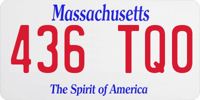 MA license plate 436TQ0