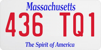 MA license plate 436TQ1