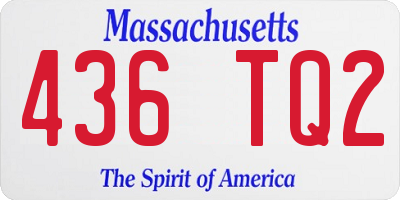 MA license plate 436TQ2