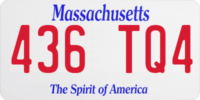 MA license plate 436TQ4