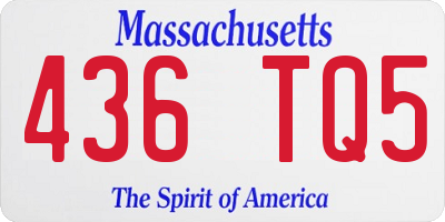 MA license plate 436TQ5