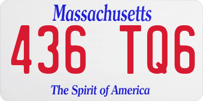 MA license plate 436TQ6