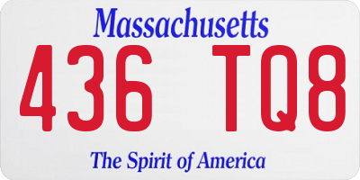 MA license plate 436TQ8