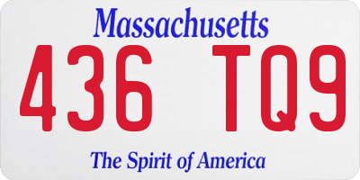 MA license plate 436TQ9