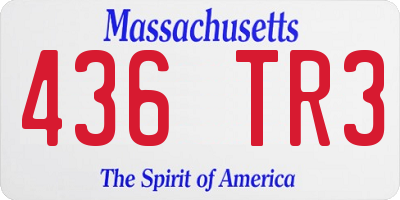 MA license plate 436TR3