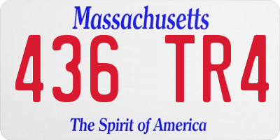 MA license plate 436TR4