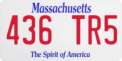 MA license plate 436TR5