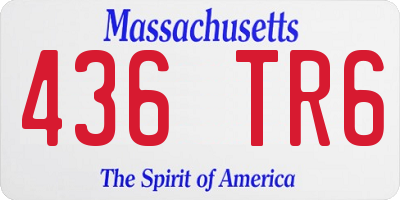 MA license plate 436TR6