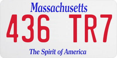 MA license plate 436TR7