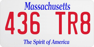 MA license plate 436TR8