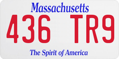 MA license plate 436TR9