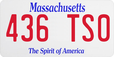 MA license plate 436TS0
