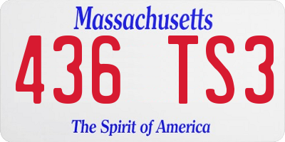 MA license plate 436TS3