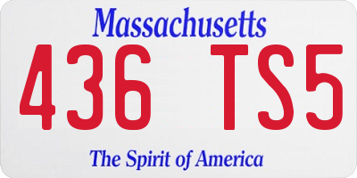 MA license plate 436TS5