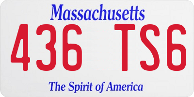 MA license plate 436TS6